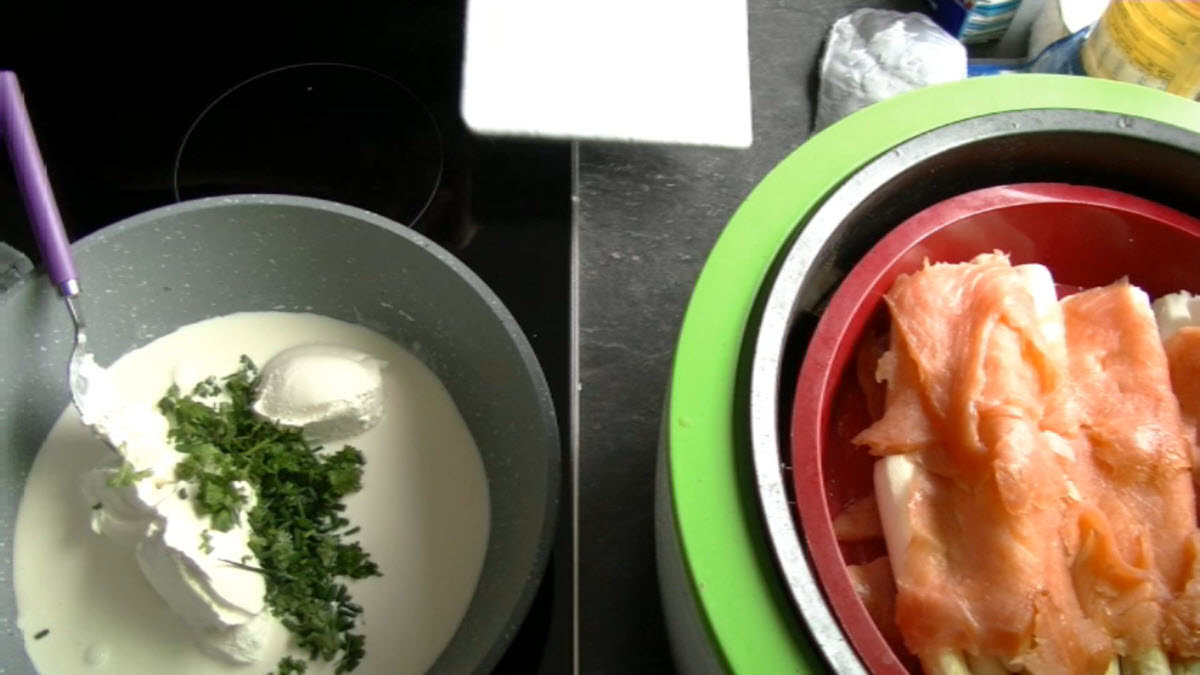spargel mit lachs aus der Heissluftfritteuse-004