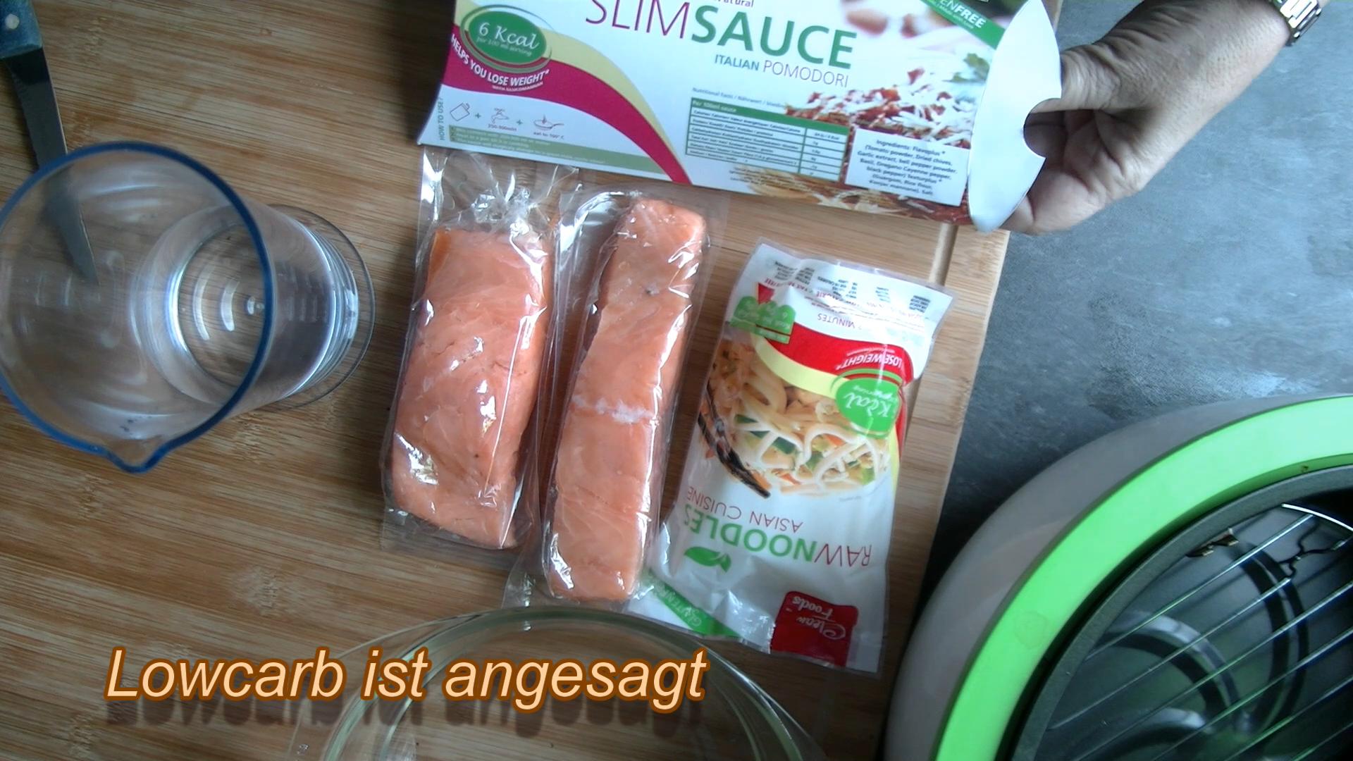 Lowcarb Nudeln & Lachs aus der Heissluftfriteuse